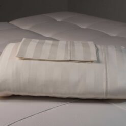 Juego de Sábanas Algodón de Raya Gruesa Beige para Hoteles