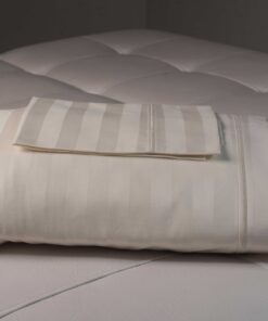 Juego de Sábanas Algodón de Raya Gruesa Beige para Hoteles