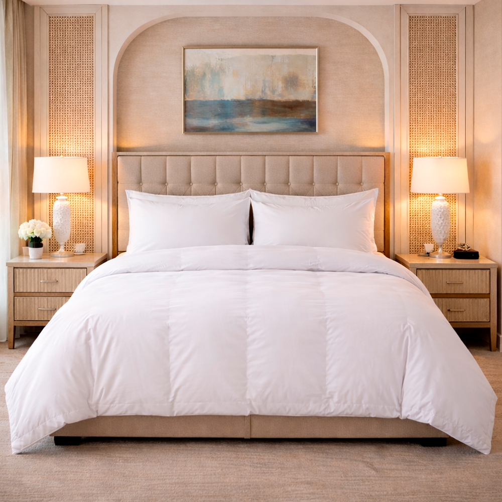 Duvet Hotelero Blanco 180 Hilos Polialgodón 50/50 + Fundas