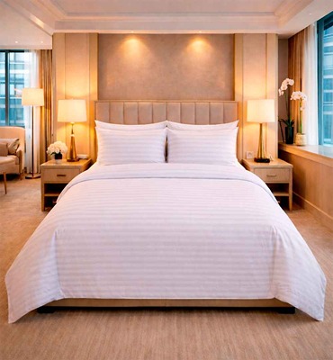 Juego de sábanas blancas 300 hilos satinadas tipo hotelera para cama doble