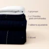 Combo: juego de duvet luxury azul noche + plum n Casa LiLe
