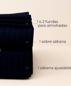 Juego de sábanas premium azul noche