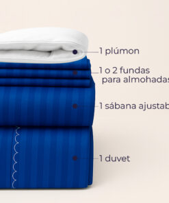 Juego de duvet más plumón azul rey luxury