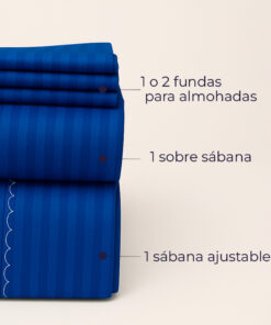 Juego de sábanas premium azul rey