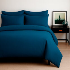 Juego de Duvet de 300 Hilos Azul Petróleo