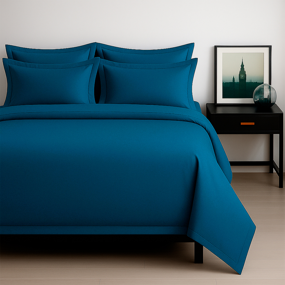 Juego de Sábanas 300 Hilos Azul Petróleo