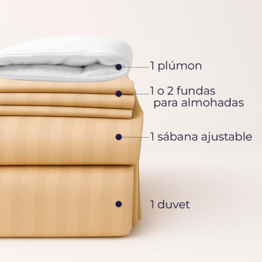 Juego de duvet más plumón beige luxury