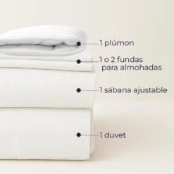 Combo juego de duvet blanco luxury + plum n Casa LiLe