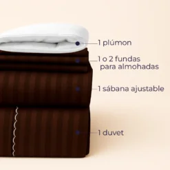 Combo juego de duvet caf luxury + plum n Casa LiLe
