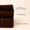 Juego de sábanas premium café