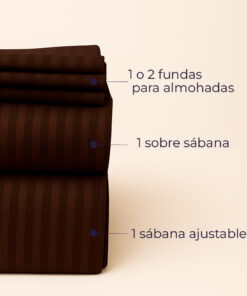 Juego de sábanas premium café