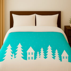 Duvet Navideño Doble Faz – Invierno Azul