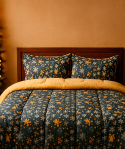 Edredón Navideño – Estrella de Noche Buena Diseño Doble Faz