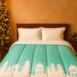 Edred n Navide o Doble Faz Invierno Azul Casa LiLe