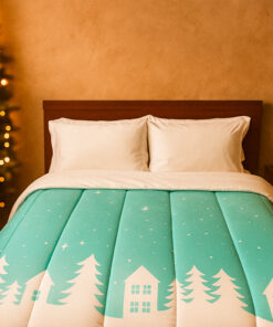 Edredón Navideño Doble Faz Invierno Azul