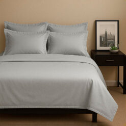 Juego de sábanas algodón gris