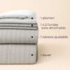Combo juego de duvet gris claro luxury + plum n Casa LiLe