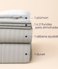 Juego de duvet más plumón gris claro luxury