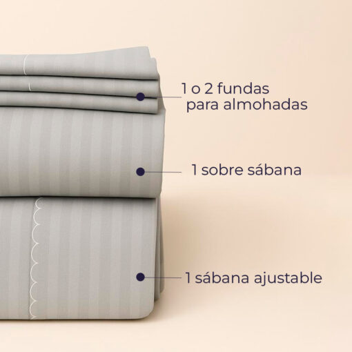 Juego de sábanas premium gris