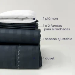 Combo juego de duvet gris oscuro luxury + plum n Casa LiLe