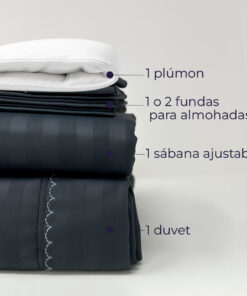 Juego de duvet más plumón gris oscuro luxury