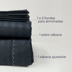 Juego de sábanas premium gris oscuro