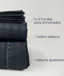 Juego de sábanas premium gris oscuro