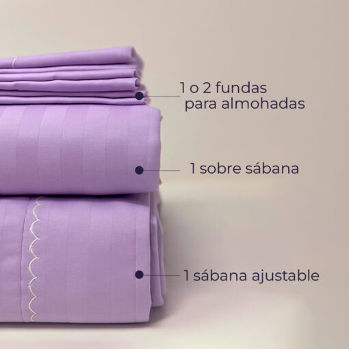Juego de sábanas premium lila