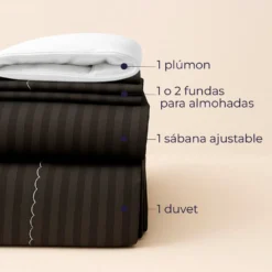 Combo: juego de duvet negro luxury + plum n Casa LiLe