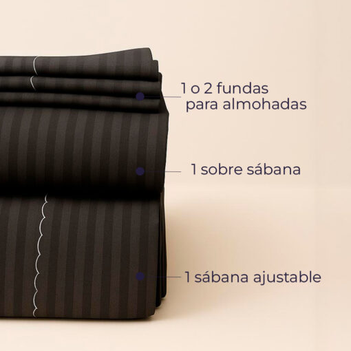 Juego de sábanas premium negro