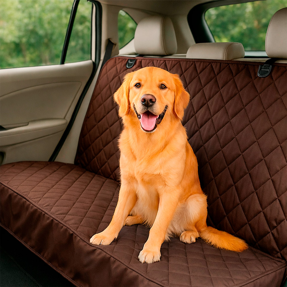 Protector de silla de carro trasero café