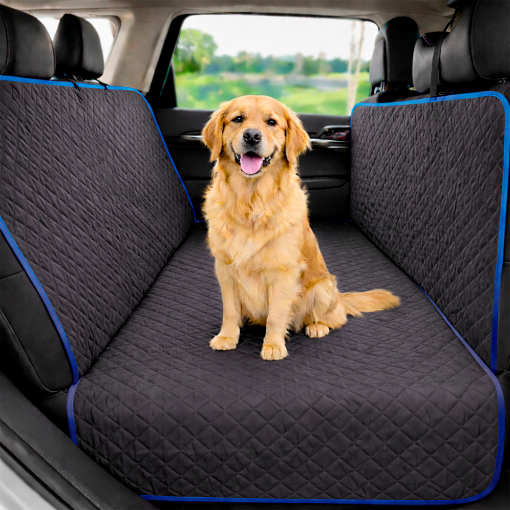 Protector impermeable para silla trasera o baúl 3 en 1 borde azul rey