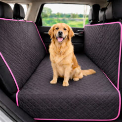 Protector impermeable para silla trasera o baúl 3 en 1 borde rosado