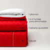 Juego de duvet más plumón rojo luxury