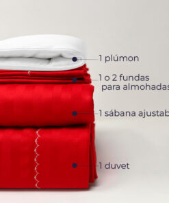 Juego de duvet más plumón rojo luxury