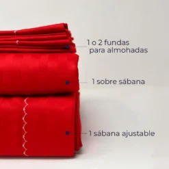 Juego de S banas Premium Rojo Casa LiLe