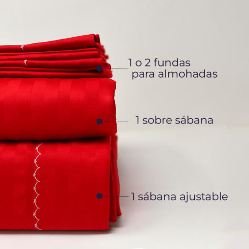 Juego de sábanas premium rojo