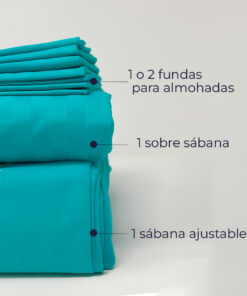 Juego de sábanas premium turquesa