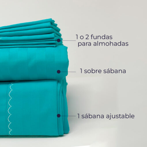 Juego de sábanas premium turquesa
