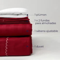 Combo: juego de duvet vinotinto luxury + plum n Casa LiLe