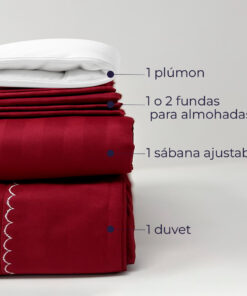 Juego de duvet más plumón vinotinto luxury