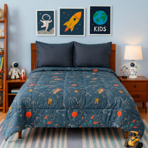 Cubrelecho Infantil Astronautas y Cohetes