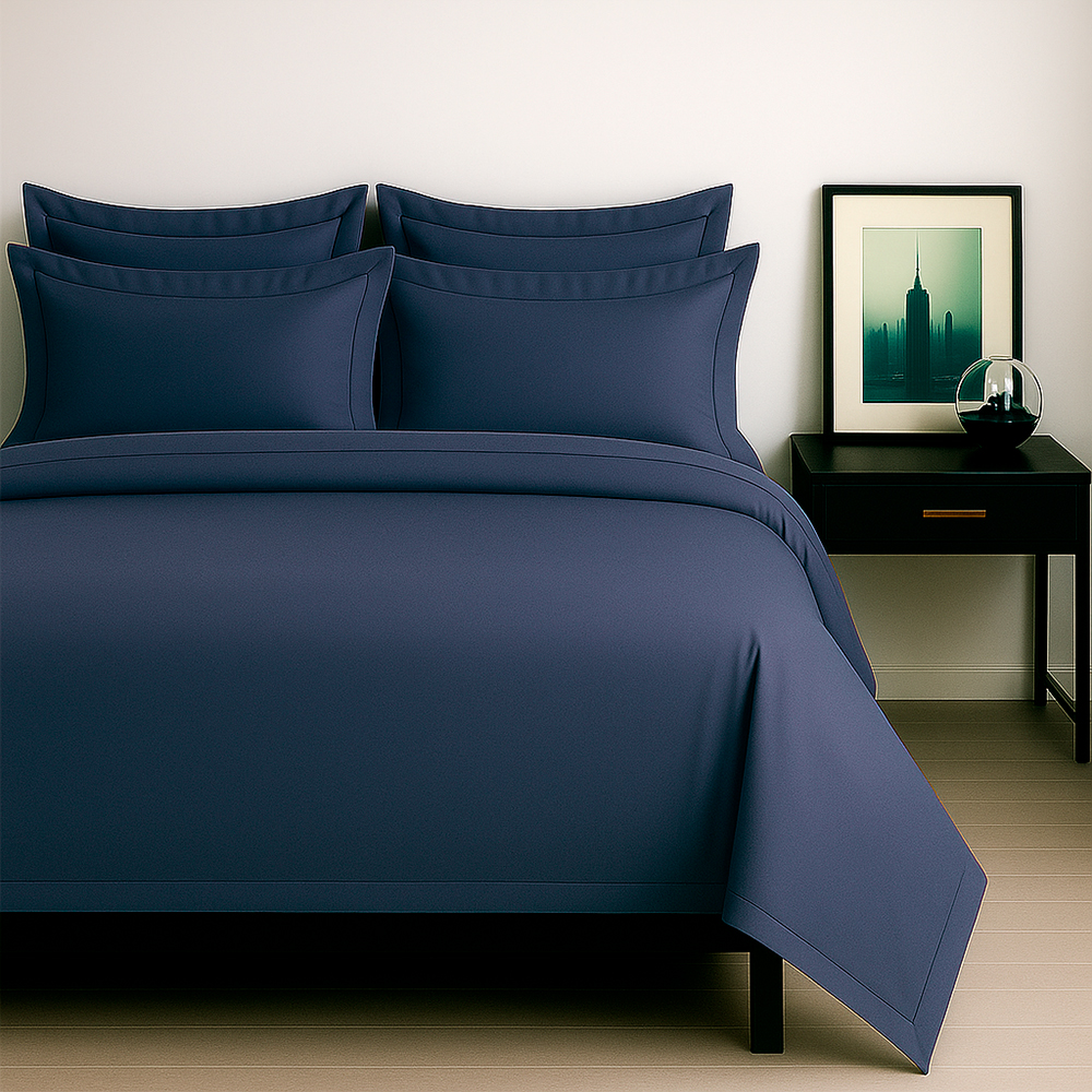 Juego de sábanas azul noche