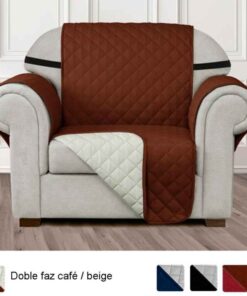 Protector de sofá café doble faz un (1) puesto