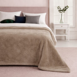 Cobija piel de conejo sintética Camel