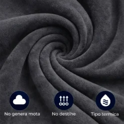 Cobija piel de conejo sint tica gris oscuro Casa LiLe