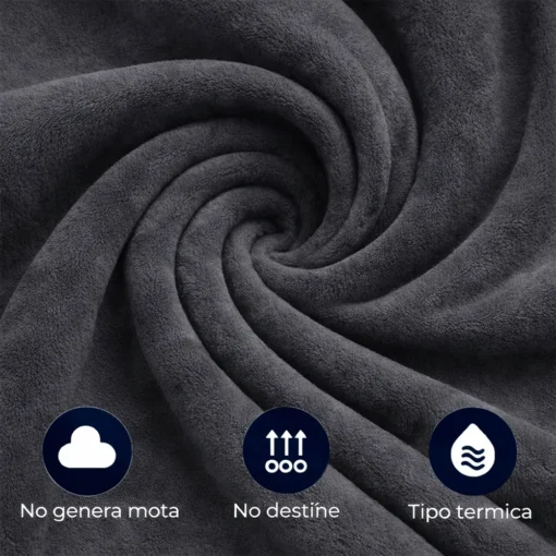 Cobija piel de conejo sint tica gris oscuro Casa LiLe
