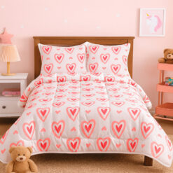 Edredón Infantil Corazones Rosados