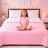 Cubrelecho Infantil Doble Faz Rosado y Blanco Casa LiLe