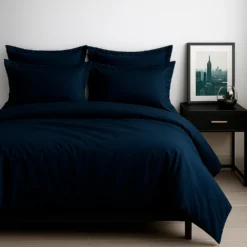 Combo Juego de Duvet en Algod n 400 Hilos Azul Oscuro+ Plum n Casa LiLe